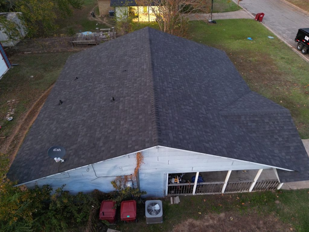Roof replacement under way on a property in Franklin County