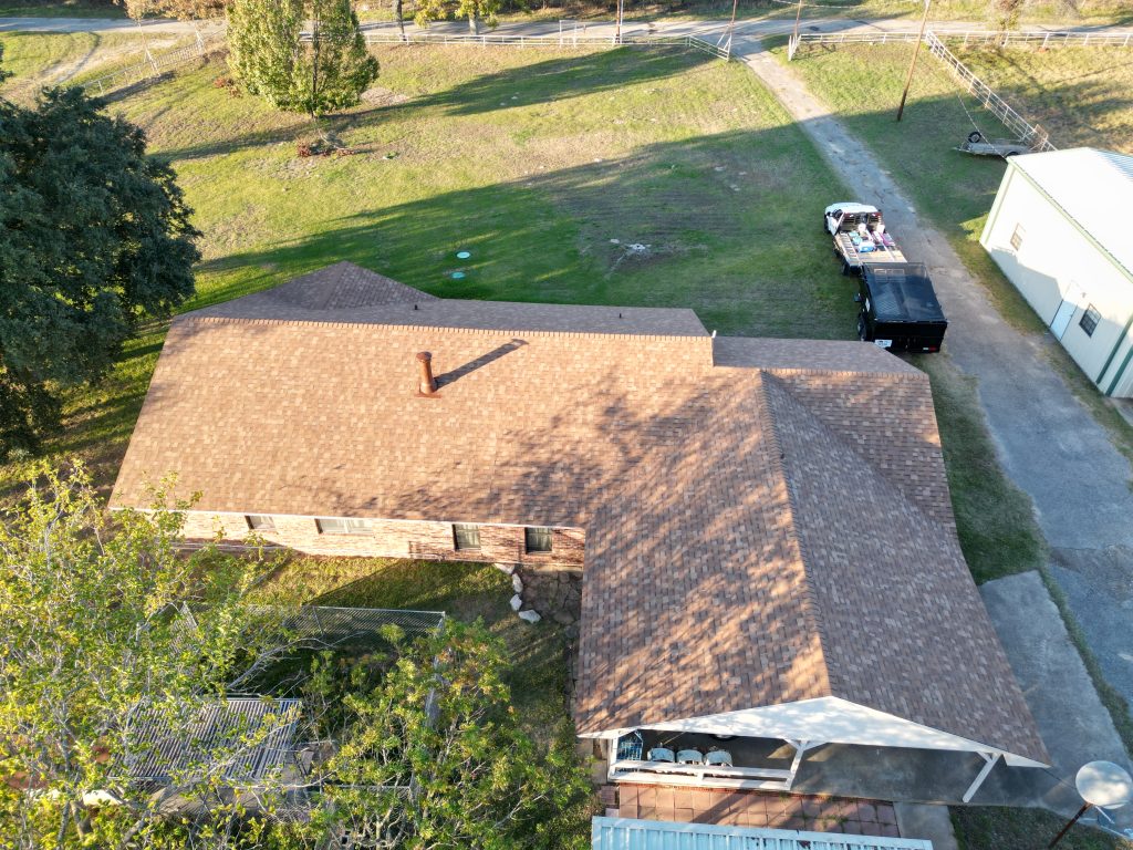 Close work during roof replacement in Canton, Texas