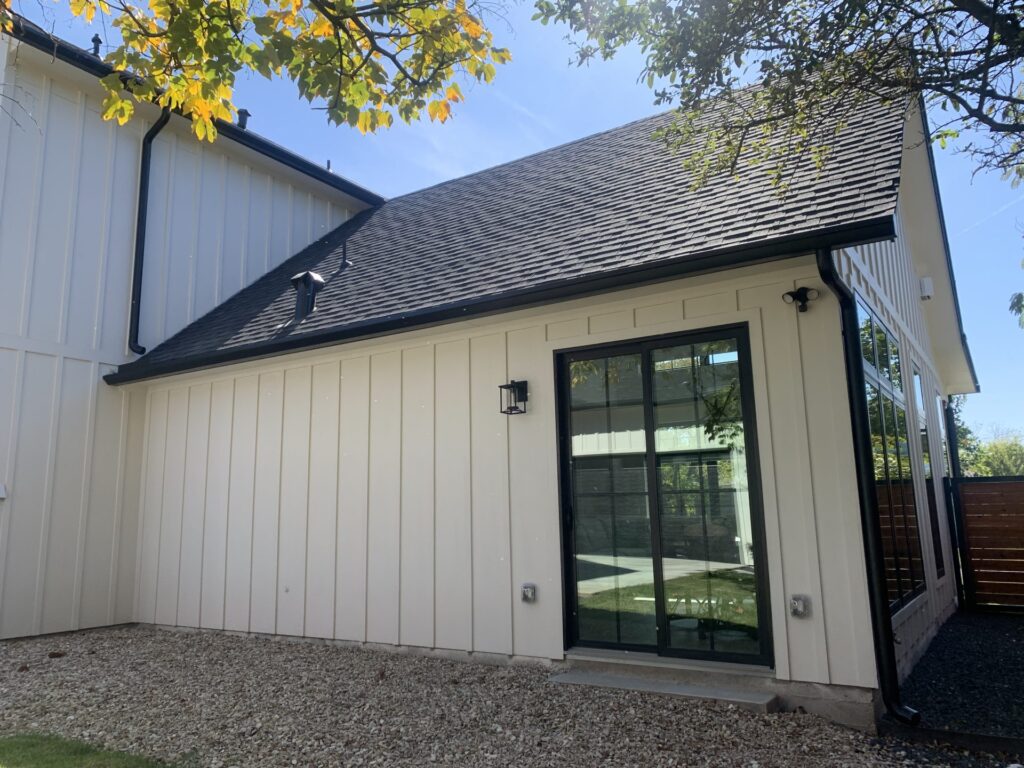 Northeast Texas home with newly fitted seamless gutters and downspouts